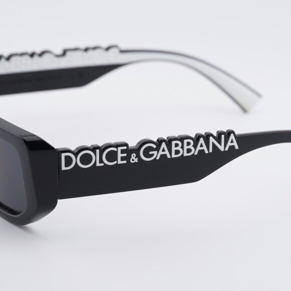 Dolce & Gabbana DG6203 501/87 Sunglasses Shiny Black Rectangle Frame,Grey Lenses